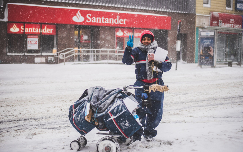 Mail Carrier in snow