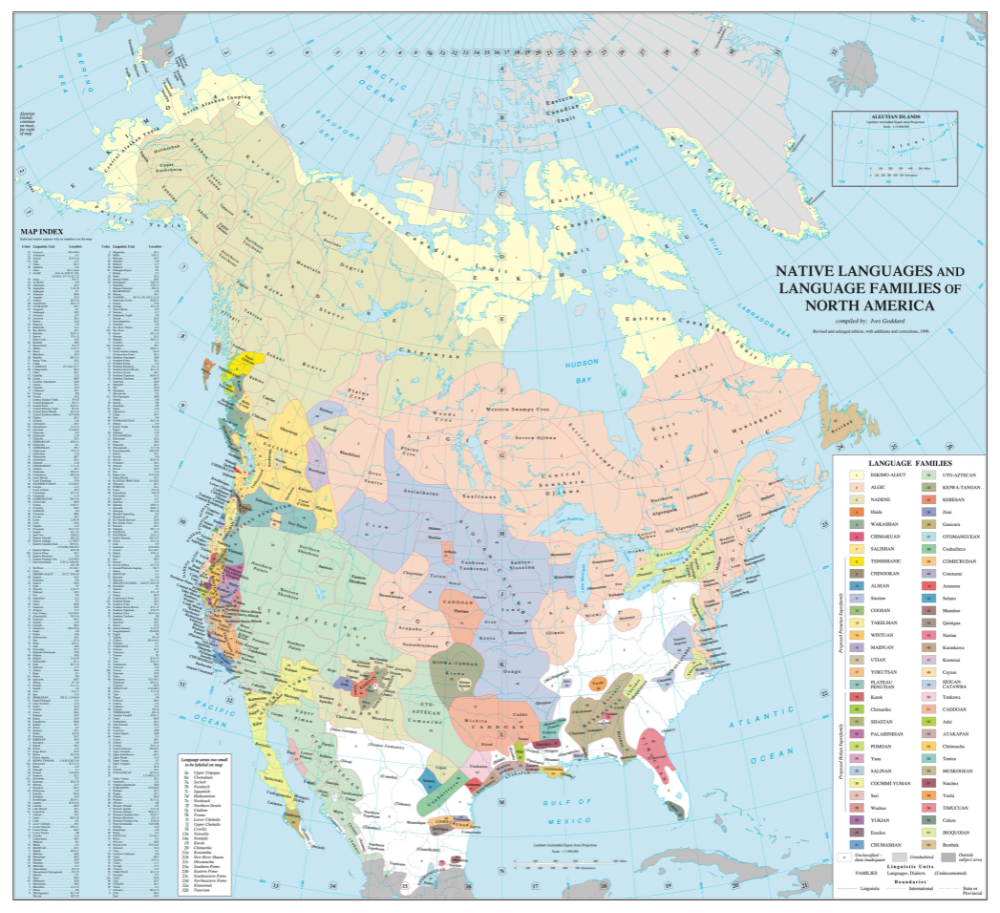 Map of Native American languages and families